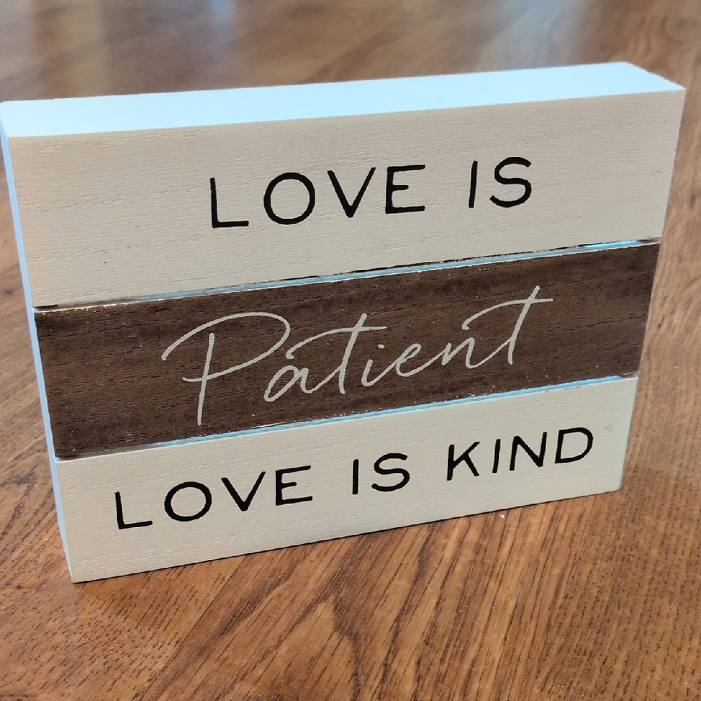 Love Is Patient Love Is Kind Wooden Sign